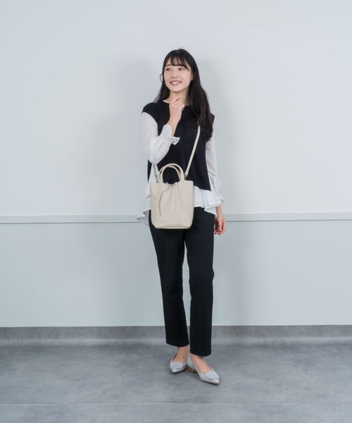 ANDREA CARDONE アンドレアカルドーネ 黒 ゼブラ柄ショルダーバッグ 