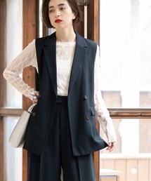 ◆セットアップ対応 テーラードジレ【手洗い可】