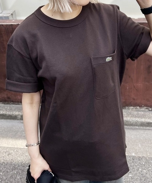 LACOSTE(ラコステ)の「鹿の子地ポケット半袖Tシャツ(Tシャツ/カットソー・メンズ・グレー/ブラック/モスグリーン/ホワイト/ネイビー/ストーン/ライトピンク/カーキ/ダークブラウン・3/5/4/2/6)」の5枚目の写真