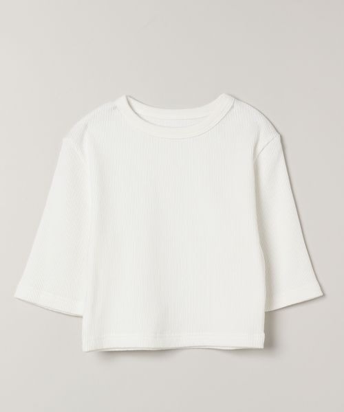 JEANASIS(ジーナシス)の「スノーダイリブクロップドSS/115352(Tシャツ/カットソー・レディース・ホワイト/ベージュ系その他/チャコールグレー・FREE)」の18枚目の写真