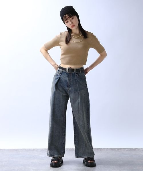 JEANASIS（ジーナシス）の「スノーダイリブクロップドSS/115352（T