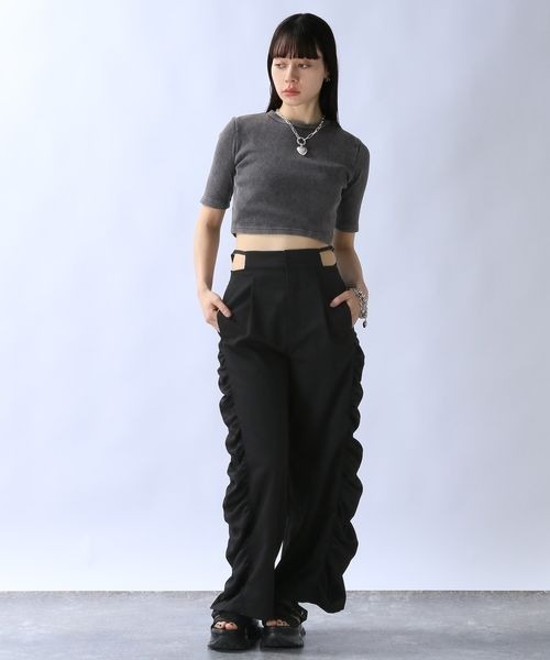JEANASIS(ジーナシス)の「スノーダイリブクロップドSS/115352(Tシャツ/カットソー・レディース・ホワイト/ベージュ系その他/チャコールグレー・FREE)」の21枚目の写真