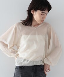 GALLEST | シアーVネックプルオーバー(ニット/セーター)