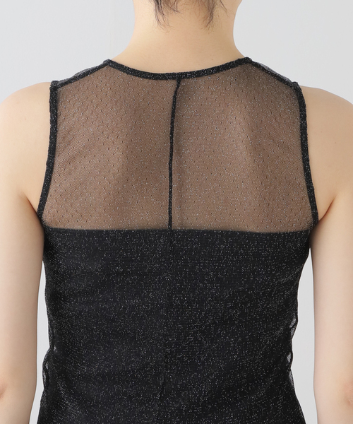 タンクトップ ノースリーブ 「TanC TOKYO/タンクトウキョウ」Sparking Tulle Skin Top レディース セール】【TanC TOKYO/タンクトウキョウ】SPARKLING TULLE