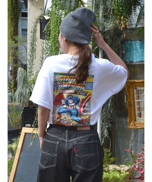 Ungrid(アングリッド)の「Captain America ロゴTee(Tシャツ/カットソー・レディース・オフホワイト/ブラック・FREE)」の19枚目の写真