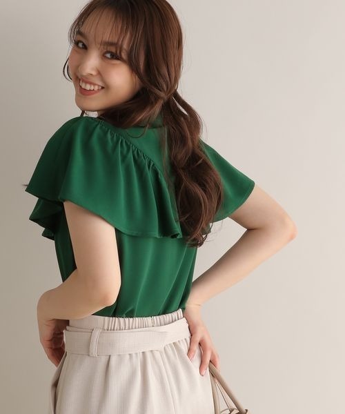 Andemiu(アンデミュウ)の「カタレースラッフルブラウス123574(シャツ/ブラウス・レディース・ホワイト/ブラック/グリーン・FREE)」の17枚目の写真