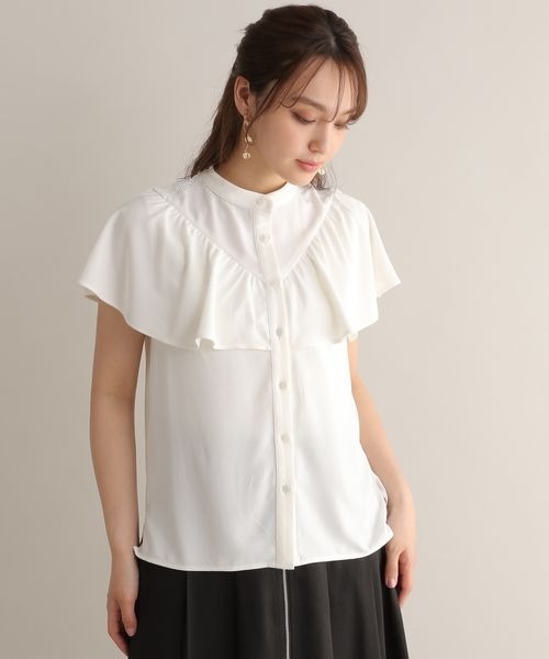Andemiu(アンデミュウ)の「カタレースラッフルブラウス123574(シャツ/ブラウス・レディース・ホワイト/ブラック/グリーン・FREE)」の19枚目の写真