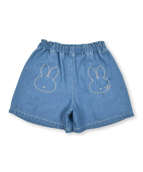 SLAP SLIP（スラップスリップ）の「おしりモチーフ刺しゅうデニムショートパンツ(90~130cm)（デニムパンツ・キッズ・ホワイト/ブルー・90cm/100cm/110cm/120cm/130cm）」の2枚目の写真