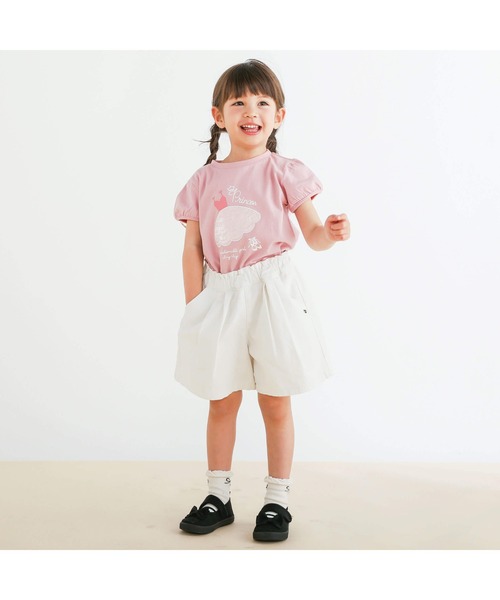 SLAP SLIP（スラップスリップ）の「おしりモチーフ刺しゅうデニムショートパンツ(90~130cm)（デニムパンツ・キッズ・ホワイト/ブルー・90cm/100cm/110cm/120cm/130cm）」の3枚目の写真