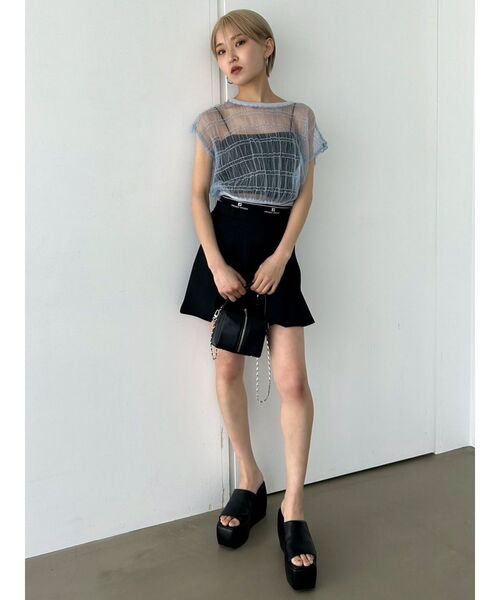 EMODA(エモダ)の「シアーチュールニットタンクトップ(タンクトップ・レディース・ブルー/グレー/ブラック・FREE)」の21枚目の写真