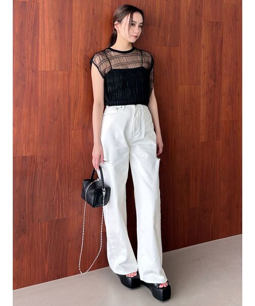 EMODA(エモダ)の「シアーチュールニットタンクトップ(タンクトップ・レディース・ブルー/グレー/ブラック・FREE)」の19枚目の写真