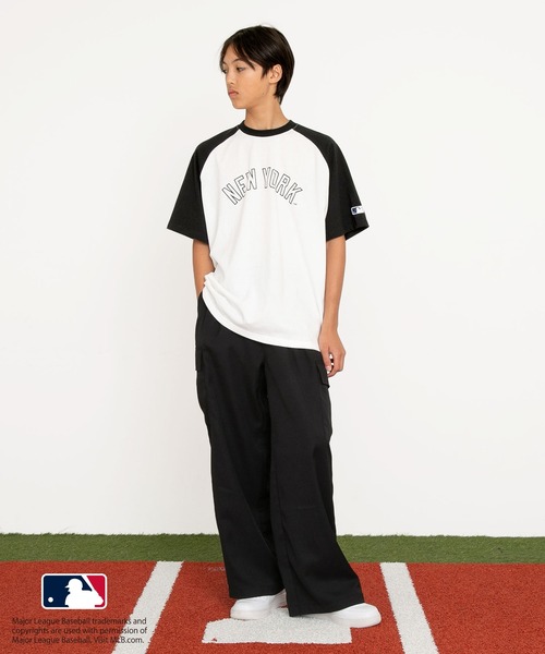 GLAZOS(グラソス)の「【大人向けサイズあり】【MLB】チームロゴプリントラグランスリーブ半袖Tシャツ(Tシャツ/カットソー・キッズ・グレー/オートミール/ネイビー/ホワイト・140cm/150cm/160cm/170cm)」の8枚目の写真