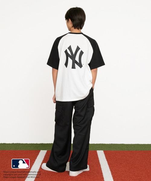 GLAZOS(グラソス)の「【大人向けサイズあり】【MLB】チームロゴプリントラグランスリーブ半袖Tシャツ(Tシャツ/カットソー・キッズ・グレー/オートミール/ネイビー/ホワイト・140cm/150cm/160cm/170cm)」の9枚目の写真