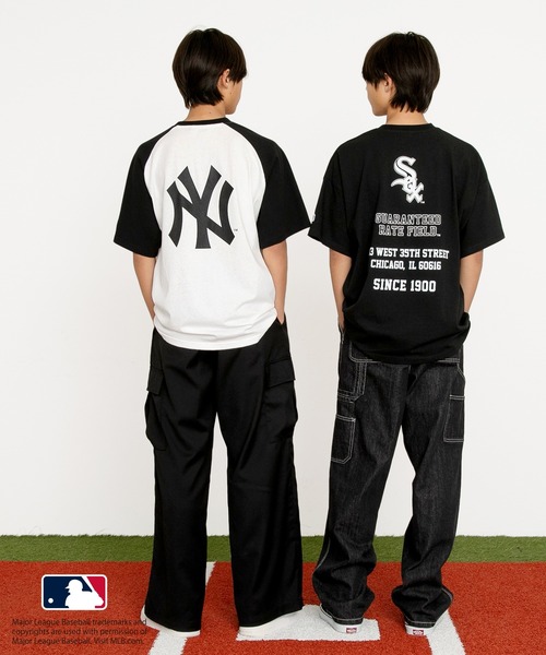 GLAZOS(グラソス)の「【大人向けサイズあり】【MLB】チームロゴプリントラグランスリーブ半袖Tシャツ(Tシャツ/カットソー・キッズ・グレー/オートミール/ネイビー/ホワイト・140cm/150cm/160cm/170cm)」の11枚目の写真