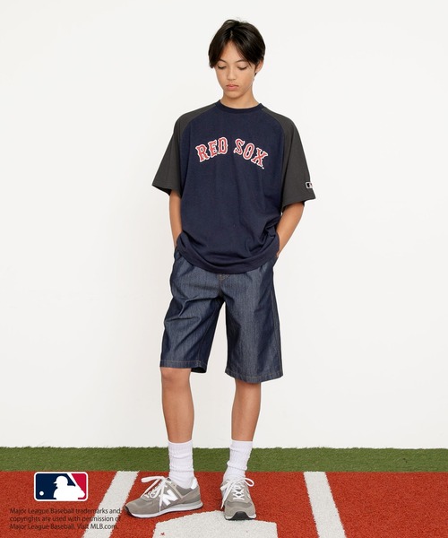 GLAZOS(グラソス)の「【大人向けサイズあり】【MLB】チームロゴプリントラグランスリーブ半袖Tシャツ(Tシャツ/カットソー・キッズ・グレー/オートミール/ネイビー/ホワイト・140cm/150cm/160cm/170cm)」の17枚目の写真