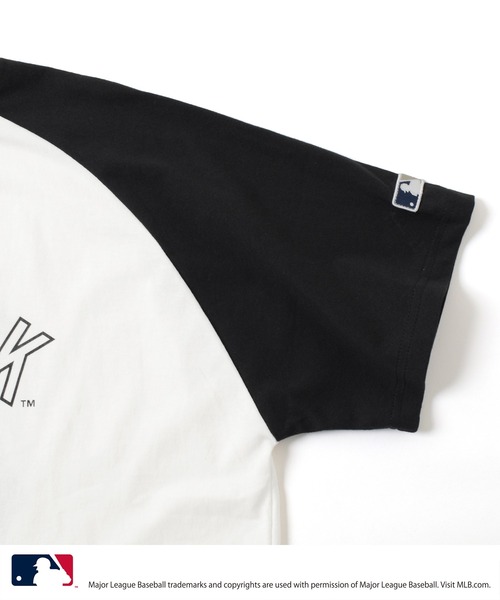 GLAZOS(グラソス)の「【大人向けサイズあり】【MLB】チームロゴプリントラグランスリーブ半袖Tシャツ(Tシャツ/カットソー・キッズ・グレー/オートミール/ネイビー/ホワイト・140cm/150cm/160cm/170cm)」の7枚目の写真