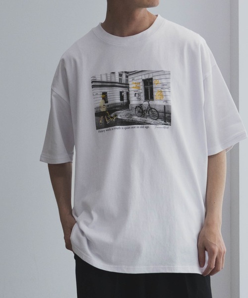 Mac-House(マックハウス)の「フォト刺繍ショートスリーブTシャツ(Tシャツ/カットソー・メンズ・ホワイト系1/ホワイト系2/ブルーグリーン/パープル・M/L)」の13枚目の写真