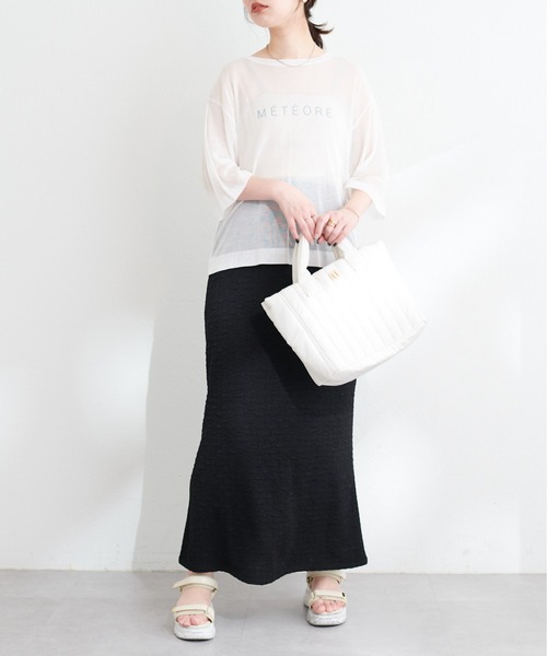 natural couture(ナチュラルクチュール)の「osonoカットソージャガードゆるマーメイドスカート(スカート・レディース・ブラック/ミント/ブルー・MEDIUM/LARGE)」の11枚目の写真