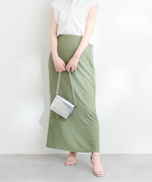 natural couture(ナチュラルクチュール)の「osonoカットソージャガードゆるマーメイドスカート(スカート・レディース・ブラック/ミント/ブルー・MEDIUM/LARGE)」の20枚目の写真