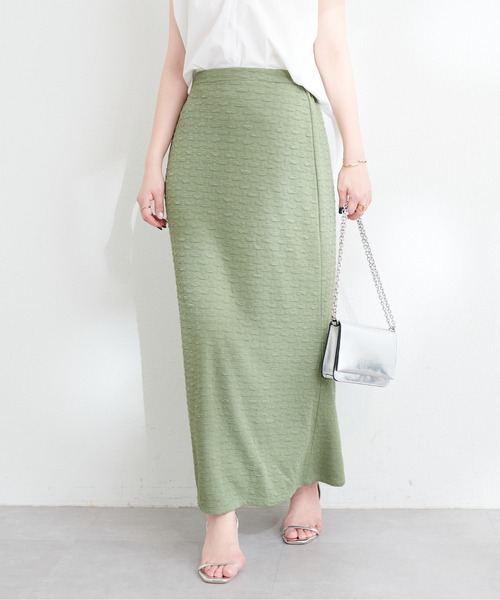 natural couture(ナチュラルクチュール)の「osonoカットソージャガードゆるマーメイドスカート(スカート・レディース・ブラック/ミント/ブルー・MEDIUM/LARGE)」の19枚目の写真