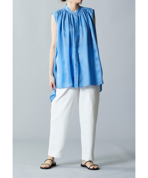 1er Arrondissement（プルミエアロンディスモン）の「デニムハイウエストテーパードパンツ（その他パンツ・レディース・オフホワイト/インディゴブルー・36/38）」の10枚目の写真