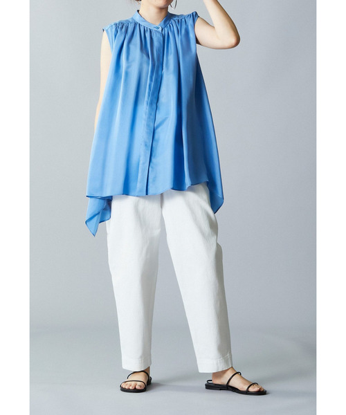 1er Arrondissement（プルミエアロンディスモン）の「デニムハイウエストテーパードパンツ（その他パンツ・レディース・オフホワイト/インディゴブルー・36/38）」の11枚目の写真