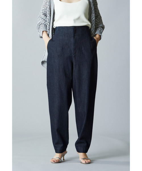 1er Arrondissement（プルミエアロンディスモン）の「デニムハイウエストテーパードパンツ（その他パンツ・レディース・オフホワイト/インディゴブルー・36/38）」の15枚目の写真