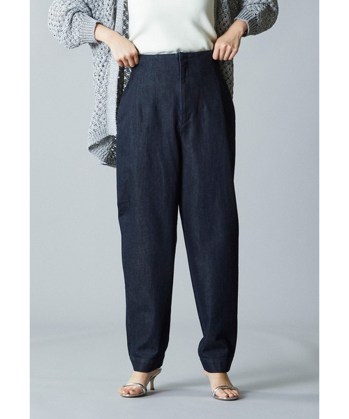 1er Arrondissement（プルミエアロンディスモン）の「デニムハイウエストテーパードパンツ（その他パンツ・レディース・オフホワイト/インディゴブルー・36/38）」の16枚目の写真