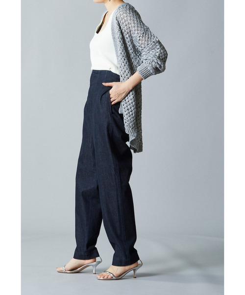 1er Arrondissement（プルミエアロンディスモン）の「デニムハイウエストテーパードパンツ（その他パンツ・レディース・オフホワイト/インディゴブルー・36/38）」の19枚目の写真