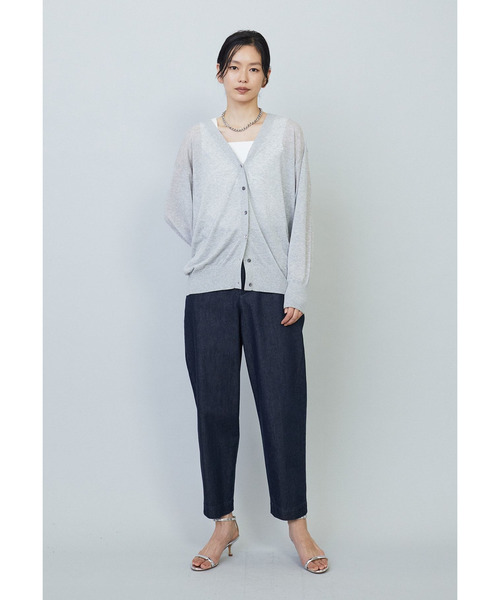 1er Arrondissement（プルミエアロンディスモン）の「デニムハイウエストテーパードパンツ（その他パンツ・レディース・オフホワイト/インディゴブルー・36/38）」の22枚目の写真