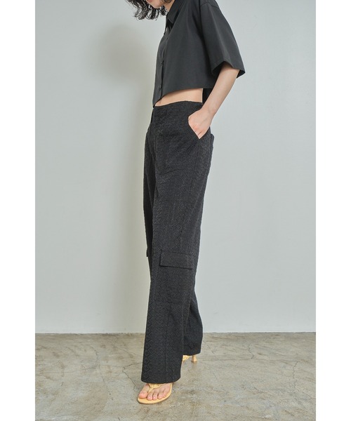 セール】【Abor】Embroidery Lace Cargo Pants/エンブロイダリー