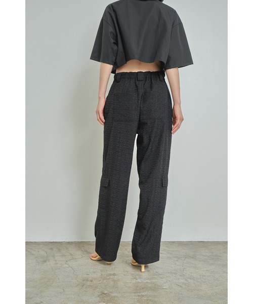 セール】【Abor】Embroidery Lace Cargo Pants/エンブロイダリー