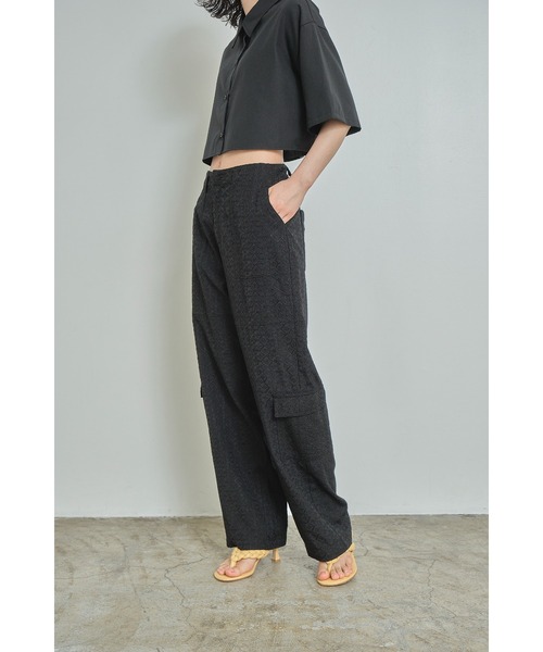 セール】【Abor】Embroidery Lace Cargo Pants/エンブロイダリー