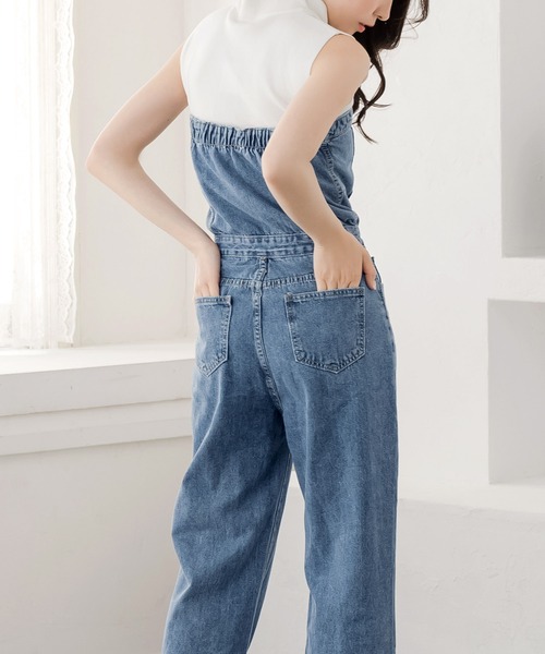 Julia Boutique（ジュリアブティック）の「ベアトップデニムサロペットパンツ/24129（デニムパンツ・レディース・ブルー・S/M/L）」の7枚目の写真