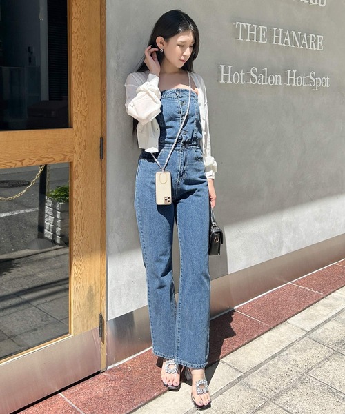 Julia Boutique（ジュリアブティック）の「ベアトップデニムサロペットパンツ/24129（デニムパンツ・レディース・ブルー・S/M/L）」の12枚目の写真