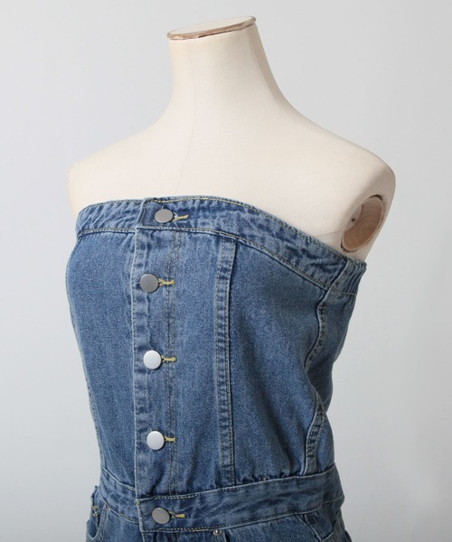 Julia Boutique（ジュリアブティック）の「ベアトップデニムサロペットパンツ/24129（デニムパンツ・レディース・ブルー・S/M/L）」の18枚目の写真