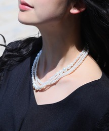 PourVous（プールヴー）の「3連パールネックレス 結婚式 同窓会 オケージョン お呼ばれ（ネックレス）」