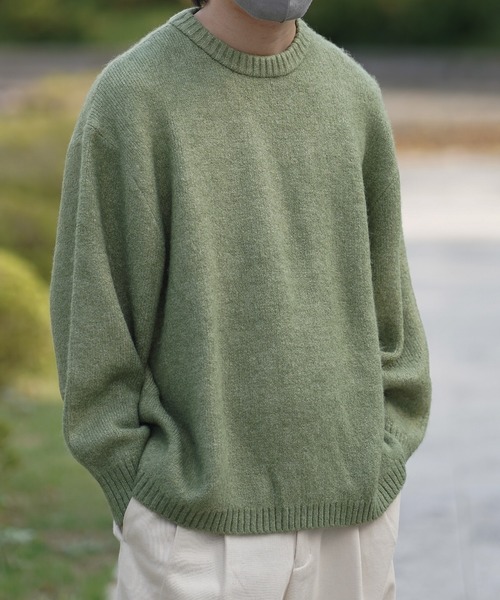 molk（モルク）の「【molk】バルーンスリーブメランジニット（ニット/セーター・メンズ・グレー/ネイビー/グリーン/ライトグレー・XS/S/M）」の4枚目の写真