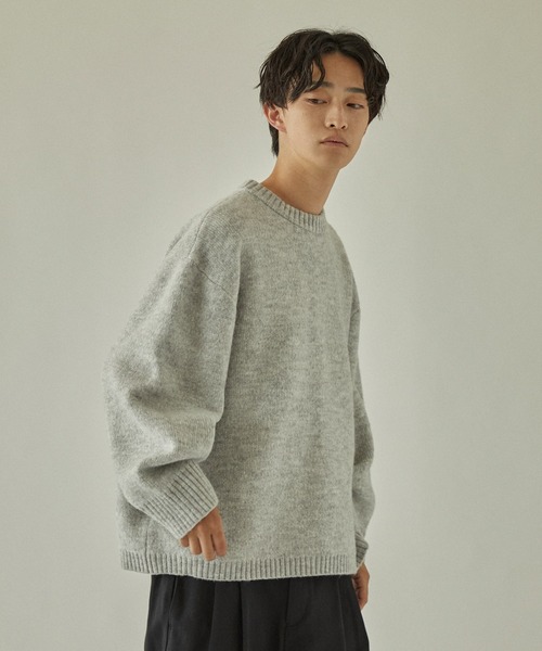 molk（モルク）の「【molk】バルーンスリーブメランジニット（ニット/セーター・メンズ・グレー/ネイビー/グリーン/ライトグレー・XS/S/M）」の12枚目の写真