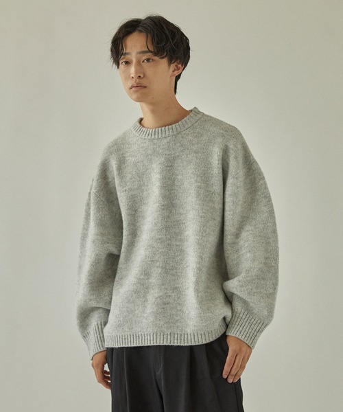 超美品COGTHEBIGSMOKE グレー ニット バルーンスリーブ アーガ Aga バルーンスリーブモックネックニット （ブルー