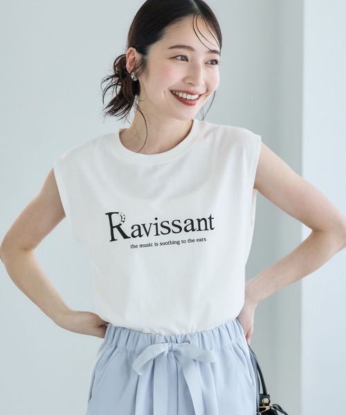 coca(coca)(コカ)の「【WEB限定セール】パール付きロゴTシャツ(Tシャツ/カットソー・レディース・ホワイト/ブラック・S/M/L)」の2枚目の写真