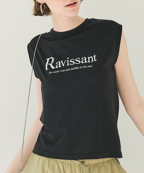 2色 Tシャツ カットソー ロゴ パールモードトップス パール付きロゴTシャツ（Tシャツ/カットソー）｜coca（coca