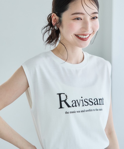 2色 Tシャツ カットソー ロゴ パールモードトップス パール付きロゴTシャツ(Tシャツ/カットソー)|coca(coca