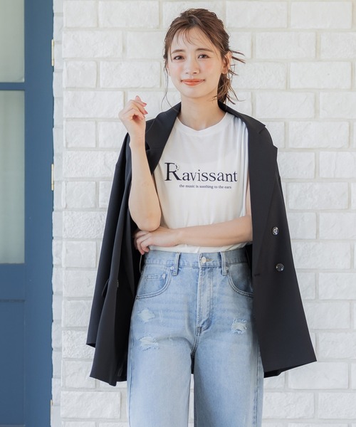 coca(coca)(コカ)の「【WEB限定セール】パール付きロゴTシャツ(Tシャツ/カットソー・レディース・ホワイト/ブラック・S/M/L)」の7枚目の写真