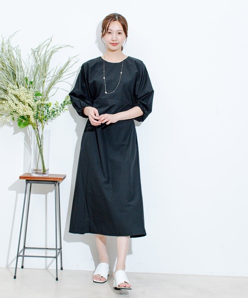 Juliana Jabourボリューム袖ワンピース バルーンシルエット【新品】 セール】袖ゴムバルーン袖ワンピース（ワンピース）｜Jayro