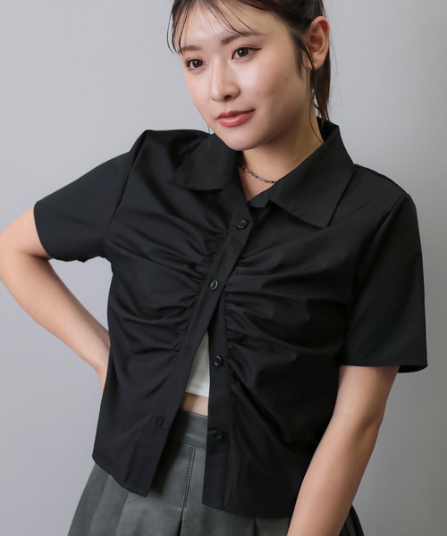 ブラック 半袖 シャツ・ブラウス　新品 WOMENS/トップス/シャツ/ブラウス(半袖)｜THE TOKYO ONLINE STORE