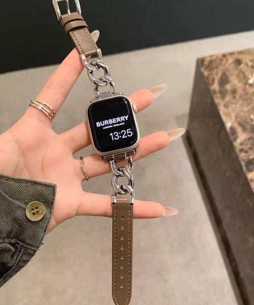 LUON(ルオン)の「LUON/ Apple Watch Band / レザー×ステンレスチェーン アップルウォッチ バンド(デジタル腕時計・レディース・ホワイト/アイボリー/ブラウン/ブラウン系その他/ブラック/ピンク・B/A)」の5枚目の写真