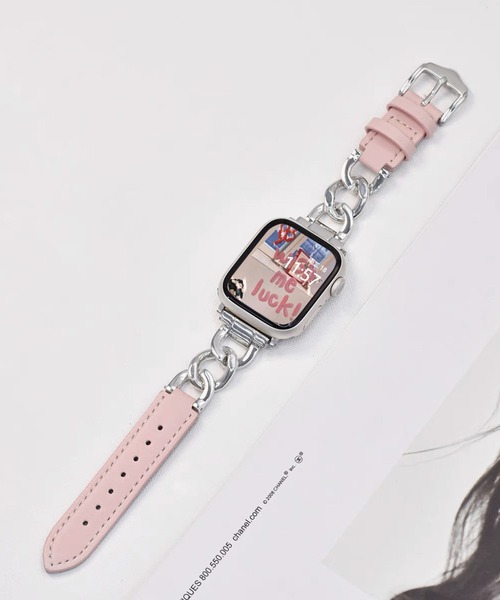 LUON(ルオン)の「LUON/ Apple Watch Band / レザー×ステンレスチェーン アップルウォッチ バンド(デジタル腕時計・レディース・ホワイト/アイボリー/ブラウン/ブラウン系その他/ブラック/ピンク・B/A)」の8枚目の写真