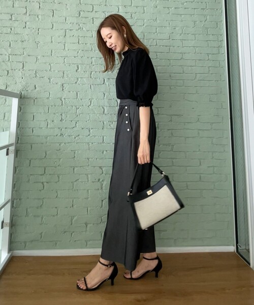 couture brooch（クチュールブローチ）の「◆【上品華やか／二の腕カバー】5分袖エンブロレースブラウス（シャツ/ブラウス・レディース・アイボリー/ブラック/ライトグレー・34/36/38/40/42）」の13枚目の写真