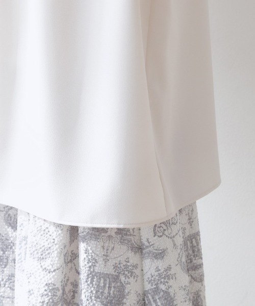 couture brooch（クチュールブローチ）の「◆【上品華やか／二の腕カバー】5分袖エンブロレースブラウス（シャツ/ブラウス・レディース・アイボリー/ブラック/ライトグレー・34/36/38/40/42）」の10枚目の写真